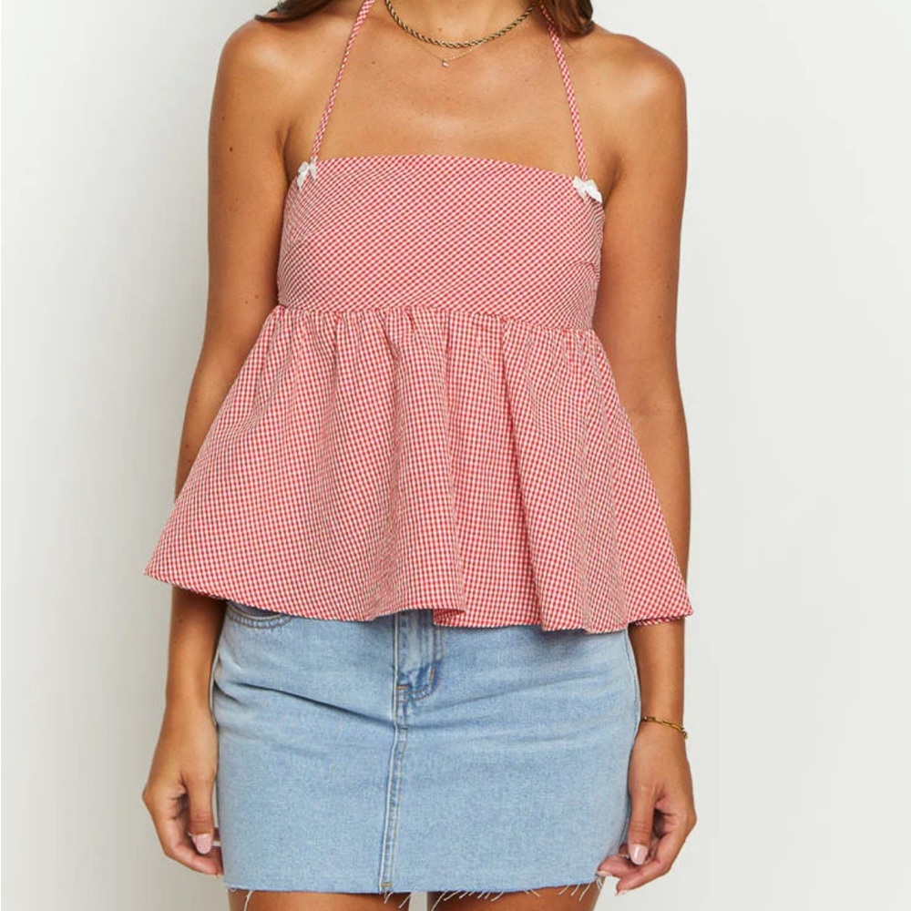 Beginning Boutique Red Gingham Camisole
